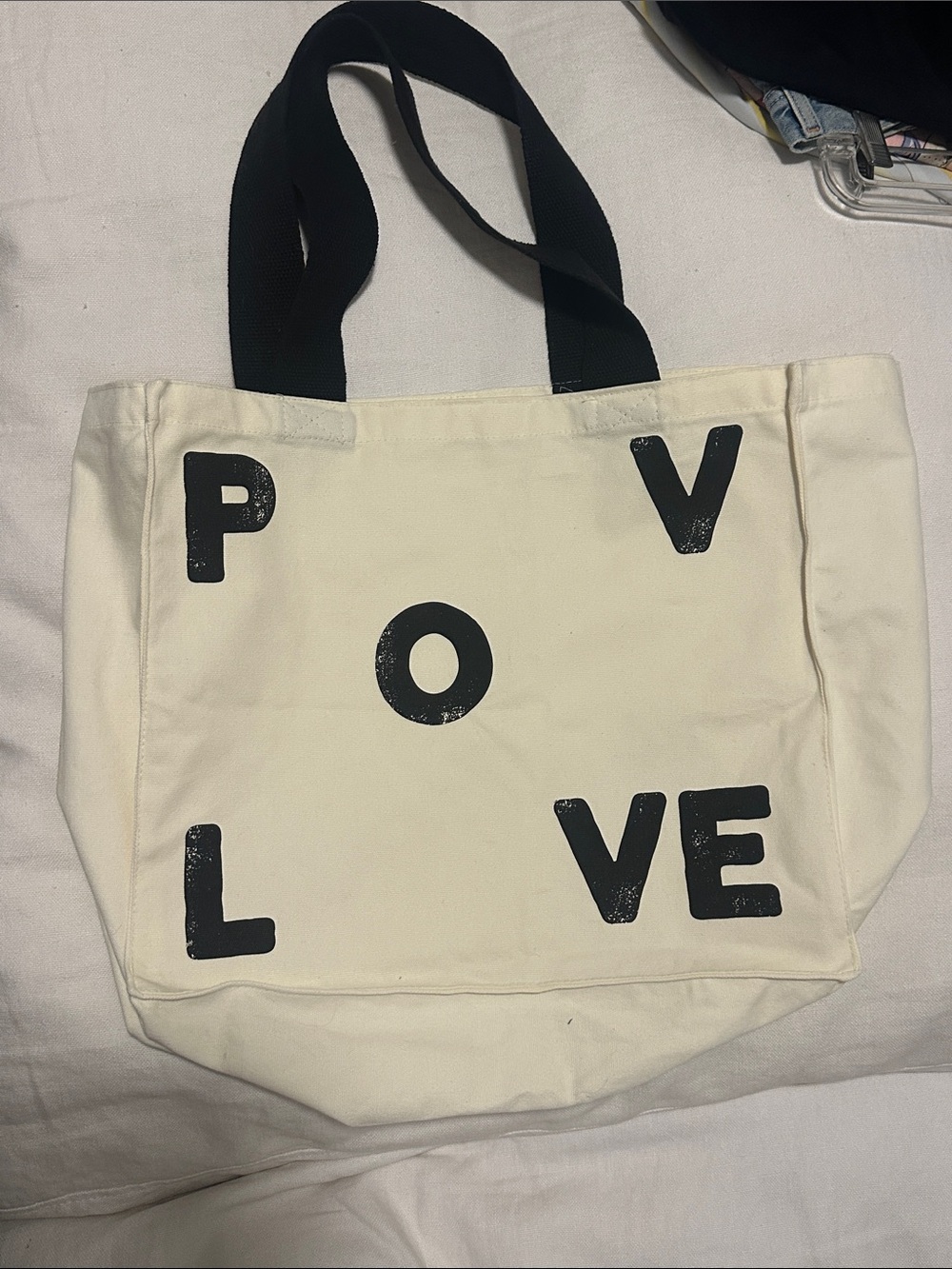 Pvolve Icon Tote Cream Black NWOT